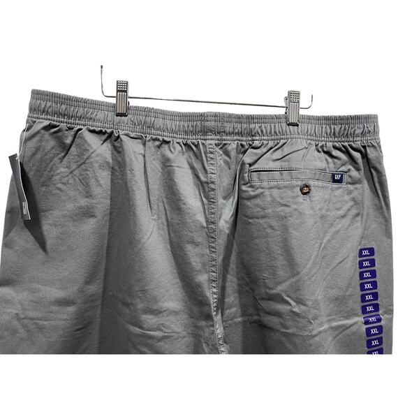 Gap Shorts Mens XXL 2XL 7" PullOn Gray Twill Stretch Chino Drawstring Casual NEW - Picture 8 of 11